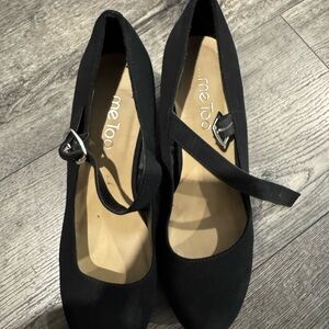 Me Too Black Flats with Buckle Detail